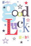 A burst of encouragement leaps from this playful good luck card, echoing the spirit of Enfield Town's vibrant streets. The phrase 'Good Luck' unfolds in an enchanting medley: oversized baby-blue letters interlaced with deep reds, moss greens, and rich plums-the sort of cheerful palette you'd find at Enfield Market stalls on a sunny morning. Across the snowy backdrop, whimsical stars in navy, lilac, and chartreuse scatter like confetti, creating a sky alive with hope and wishes. The card's surface is impeccably smooth and substantial, reminiscent of the quality finish on a hand-picked bouquet from a trusted Enfield florist. It's perfect for gifting before meaningful local milestones-a first audition at the Dugdale Centre, exam day, or a new opportunity. This card carries within it the optimism and heartfelt encouragement that Enfield Town is known for, a small yet mighty gesture for anyone ready to chase their dreams.